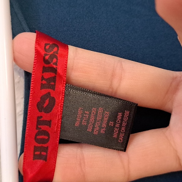 Hot Kiss Turquoise Blue Long Bell Sleeve Dress. Size 2X NWOT - Picture 7 of 9